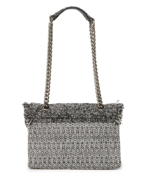 Kurt Geiger Brixton Lock Dual Strap Gray Glitter Tweed Shoulder Bag authentic - Picture 6 of 11